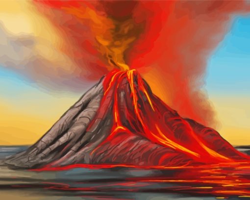 Fire Volcano paint by numbers