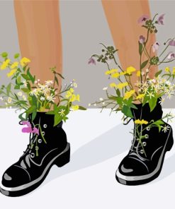Flowers In Shoes paint by numbers