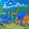 Forest Rustic Cabin paint by numbers