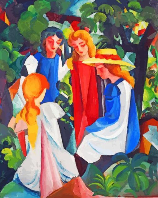 Four Girls Macke paint by numbers