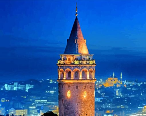 Galata-Tower-Istanbul-Turkey-paint-by-numbers