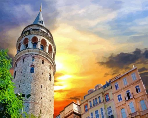Galata-Tower-Turkey-paint-by-numbers