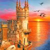 The Sunset At Swallow's Nest Castle Art paint by numbers