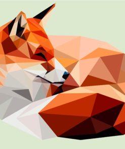 Geometric Fox paint by numbers