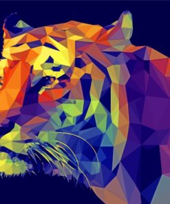 Geometric Tiger paint by numbers