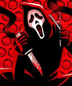Ghostface From Scream Illustration paint by numbers