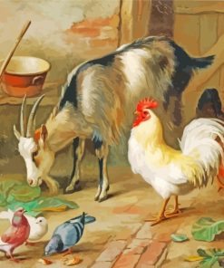 Goat And Chickens paint by numbers