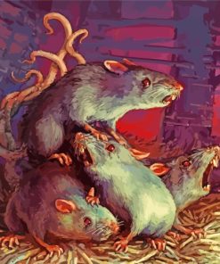 Grey Rats paint by numbers