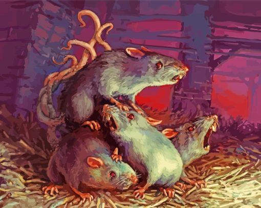 Grey Rats paint by numbers