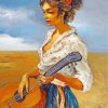 Guitarist Girl Art paint by numbers