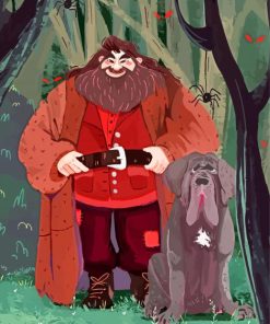 Hagrid And His Dog In The Forest Art paint-by-numbers