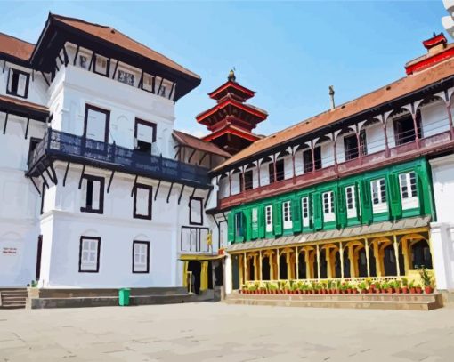 Hanuman Dhoka Durbar Kathmandu paint by numbers