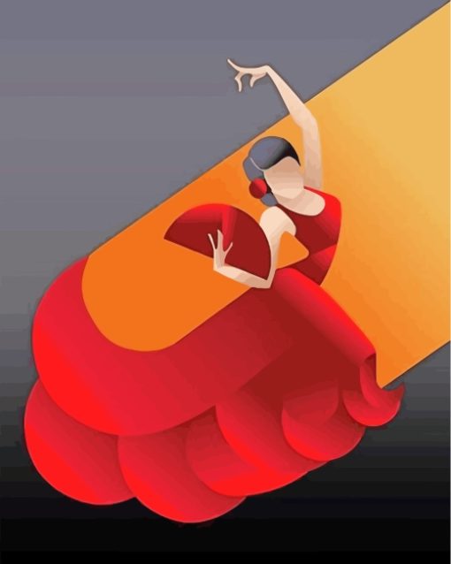 Illustration Spanish Dancer paint by numbers
