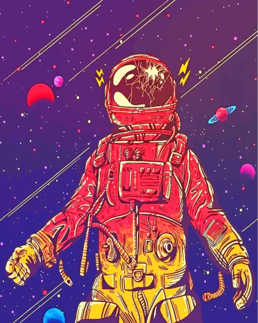 Illustration Astronaut paint by numbers