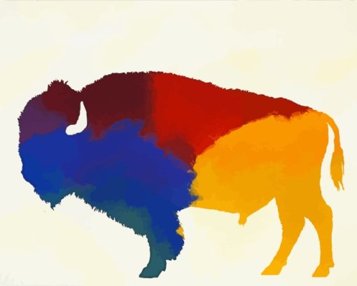 Illustration Bison paint by numbers