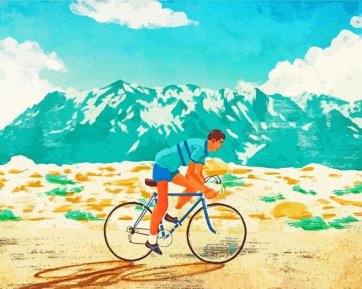 Illustration Cyclist paint by numbers