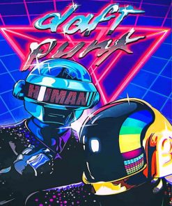 Illustration Daft Punk paint by numbers