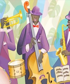 Illustration Jazz Band paint by numbers
