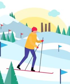 Illustration Man Skiing paint by numbers