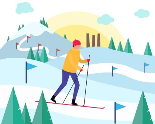 Illustration Man Skiing paint by numbers