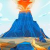 Illustration Volcano Art paint by numbers