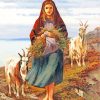 Irish Girl And Goats paint by numbers