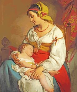 Italian Mother And Child paint by numbers