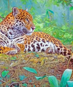 Jaguar In Jungle paint by numbers