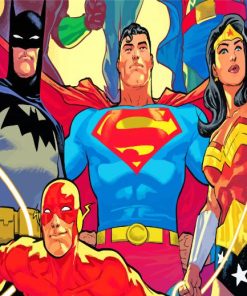 Justice League Characters Cartoon paint by numbers