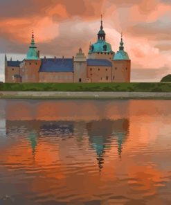 Sunset Kalmar Castle paint by numbers