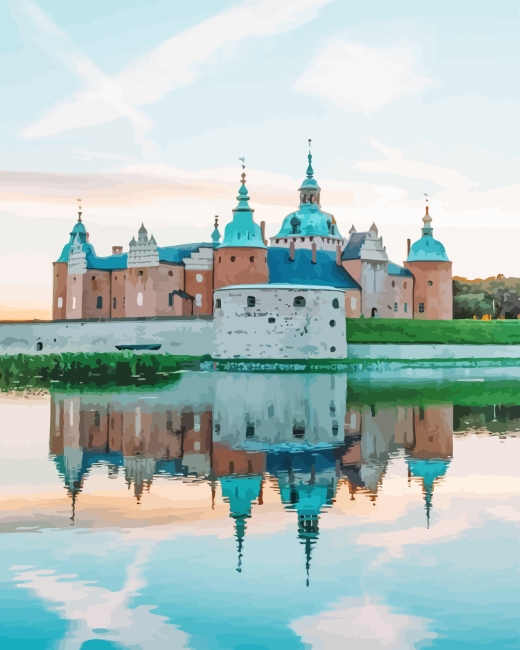 Kalmar Castle In Sweden paint by numbers