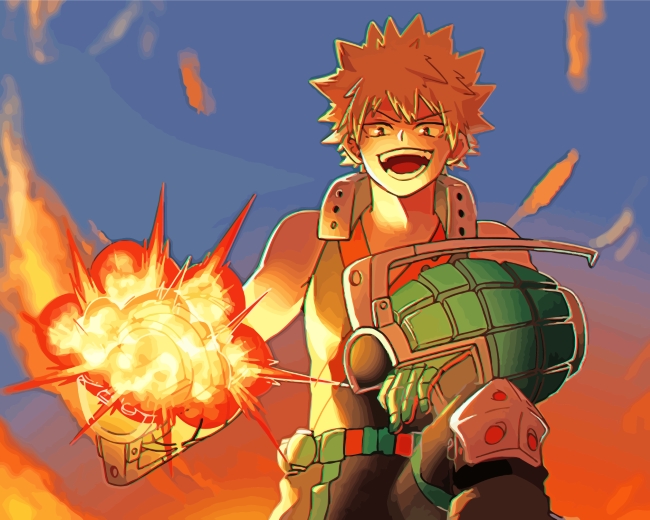 Katsuki Bakugo Anime Character - Paint By Number - Paint by Numbers for ...