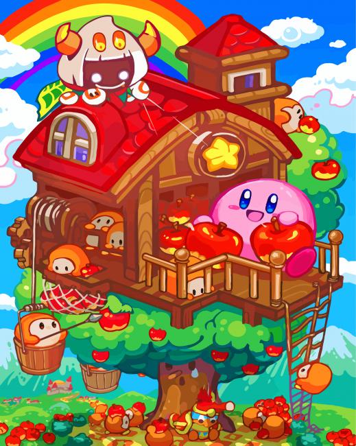 Kirby Holding Apples paint by numbers