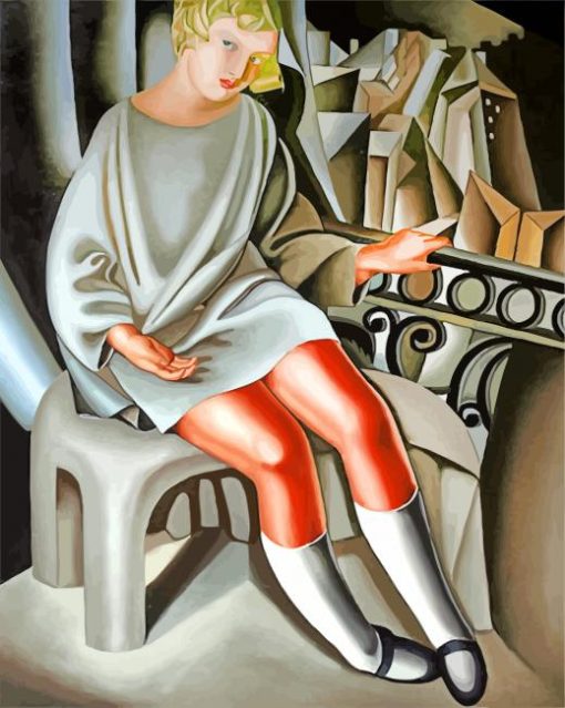 Kizette on the Balcony By Lempicka paint by numbers