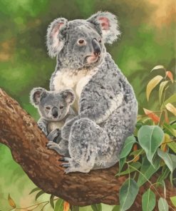 Koala Mother And Her Baby paint by numbers