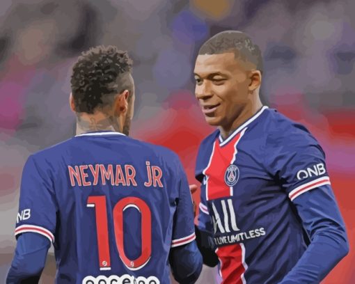 Kylian And Neymar Psg paint by numbers