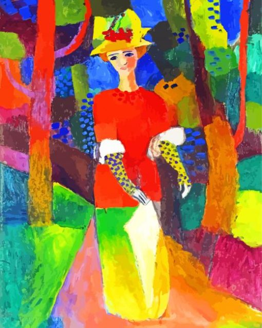 Lady In A Park By Macke paint by numbers
