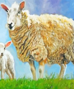 Lamp And Mother Sheep paint by numbers