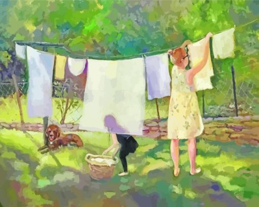 Laundry Day Art paint by numbers