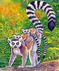Lemur Family paint by numbers