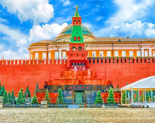 Lenin's Mausoleum at Red Square Moscow Russia paint by numbers