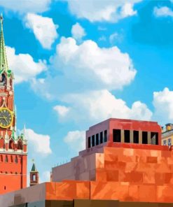 Lenin's Mausoleum at Red Square Moscow paint by numbers