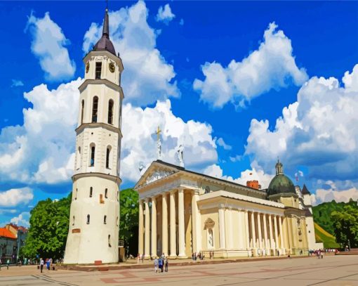 Lietuva Cathedral Square paint by numbers