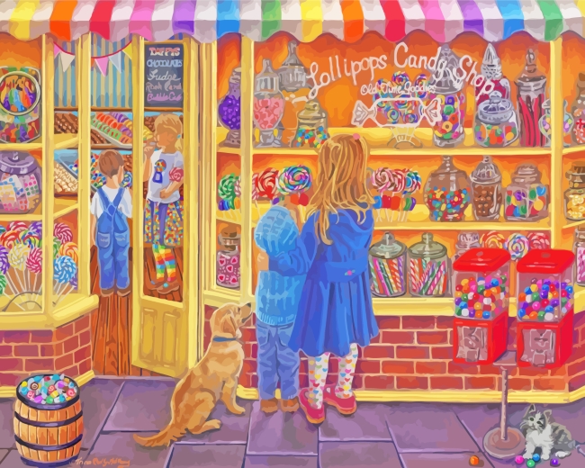 Lolipop Candy Shop paint by numbers