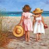 Little Sisters In Beach paint by numbers