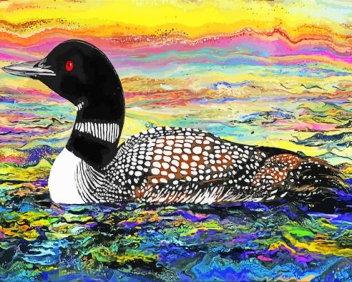 Loon Bird paint by numbers