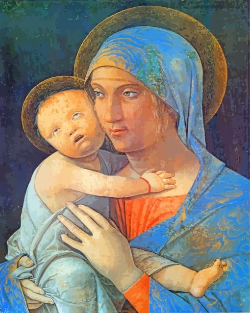 Madonna And Child By Mantegna paint by numbers