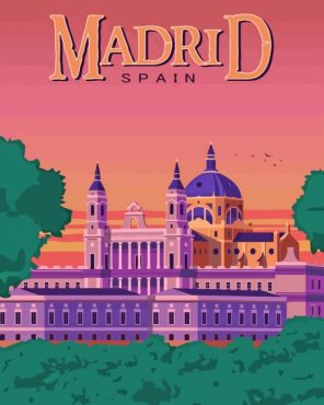 Madrid Spain Poster paint by numbers