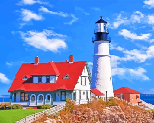 Maine Lighthouse paint by numbers