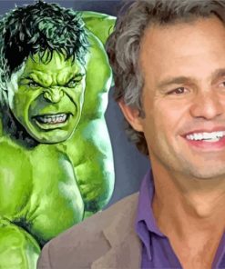 Mark Ruffalo Americain Actor paint by numbers